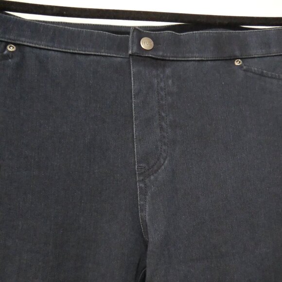 HUE | XL - extra large | Dark Blue Sleek Form-Fitting Slip-On Pants - Picture 4 of 16